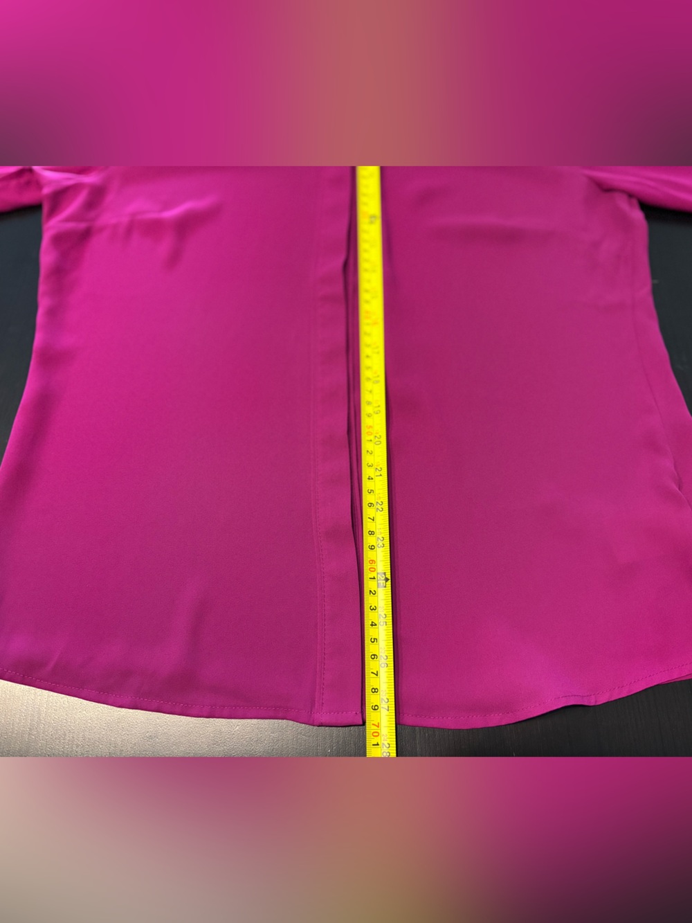 NWT Express Women’s Relaxed Portofino Magenta Button Up Blouse Shirt Size M - Picture 6 of 6